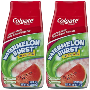 Colgate 2-in-1 Anticavity Kids' Gel Toothpaste with Fluoride, Watermelon Burst, 4.6 oz., 4 pk.