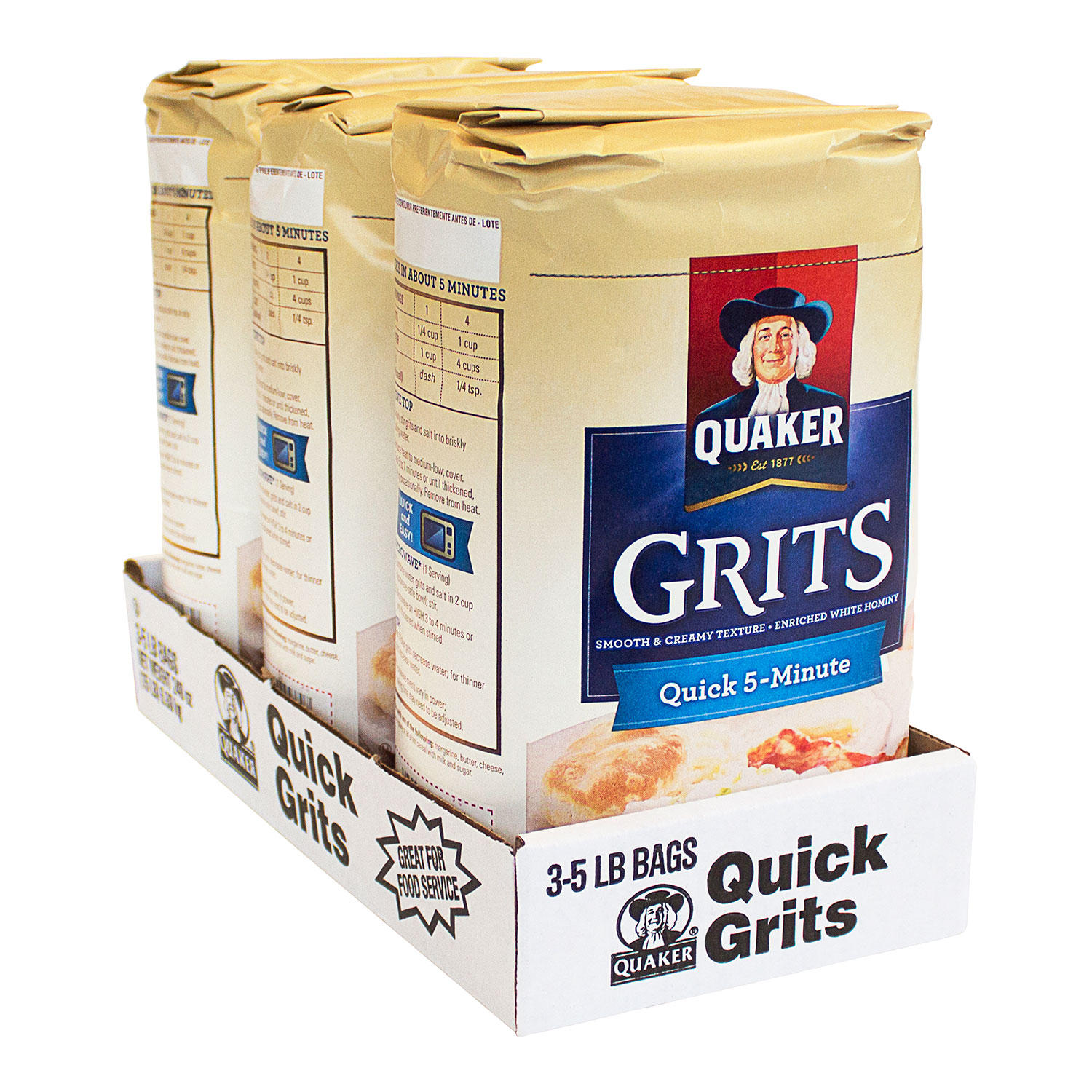 Quaker Quick 5-Minute Grits 15 lb., 3 pk.