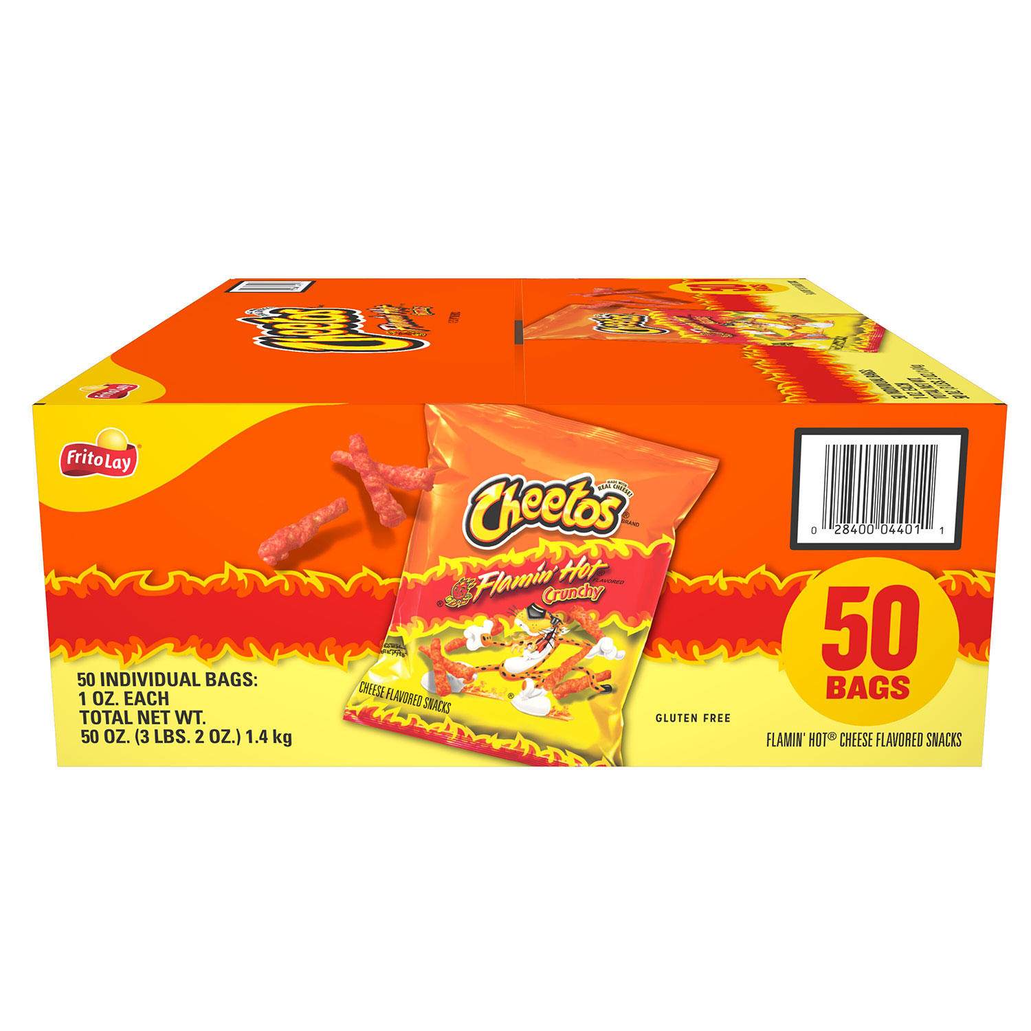 Cheetos Flamin' Hot Crunchy Snacks, 1 oz., 50 pk.