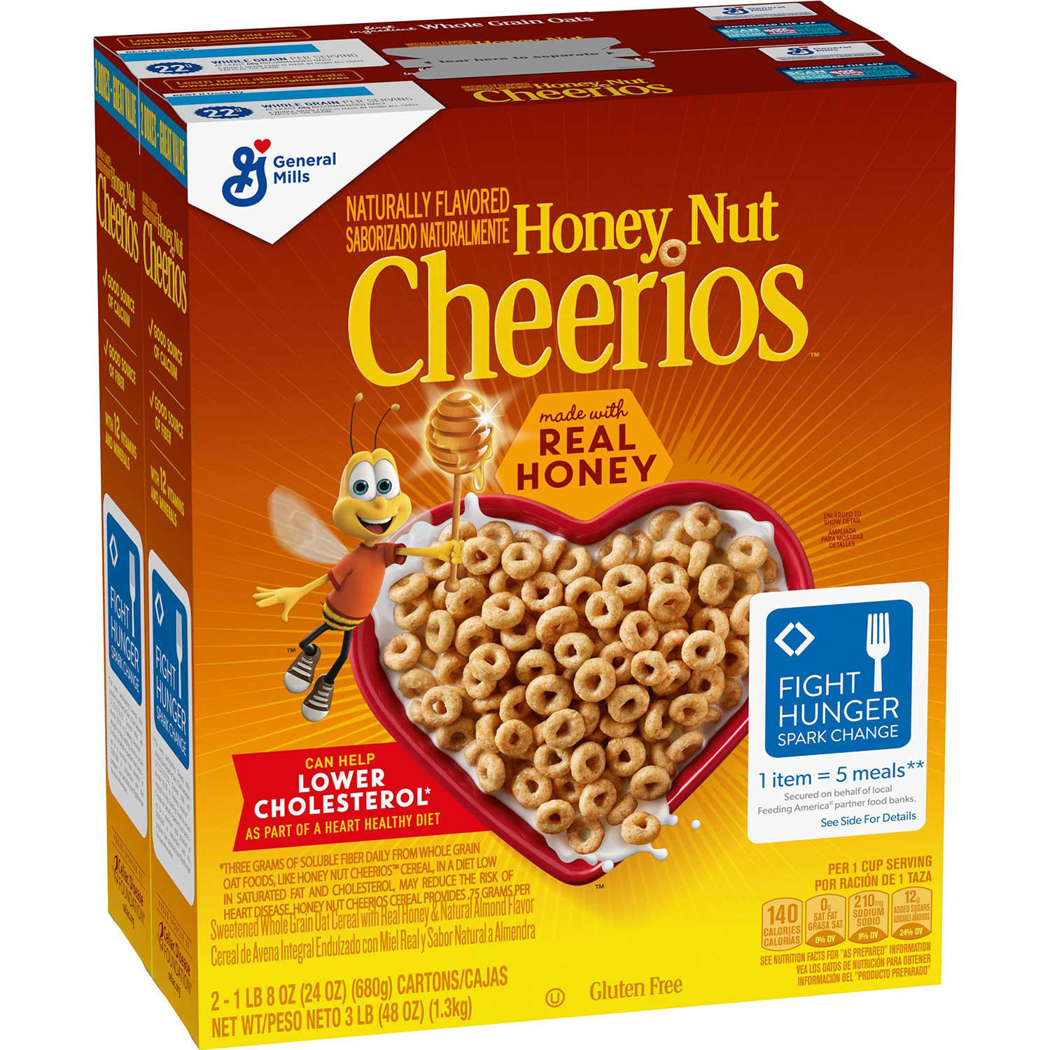 Honey Nut Cheerios Cereal, 48 oz.