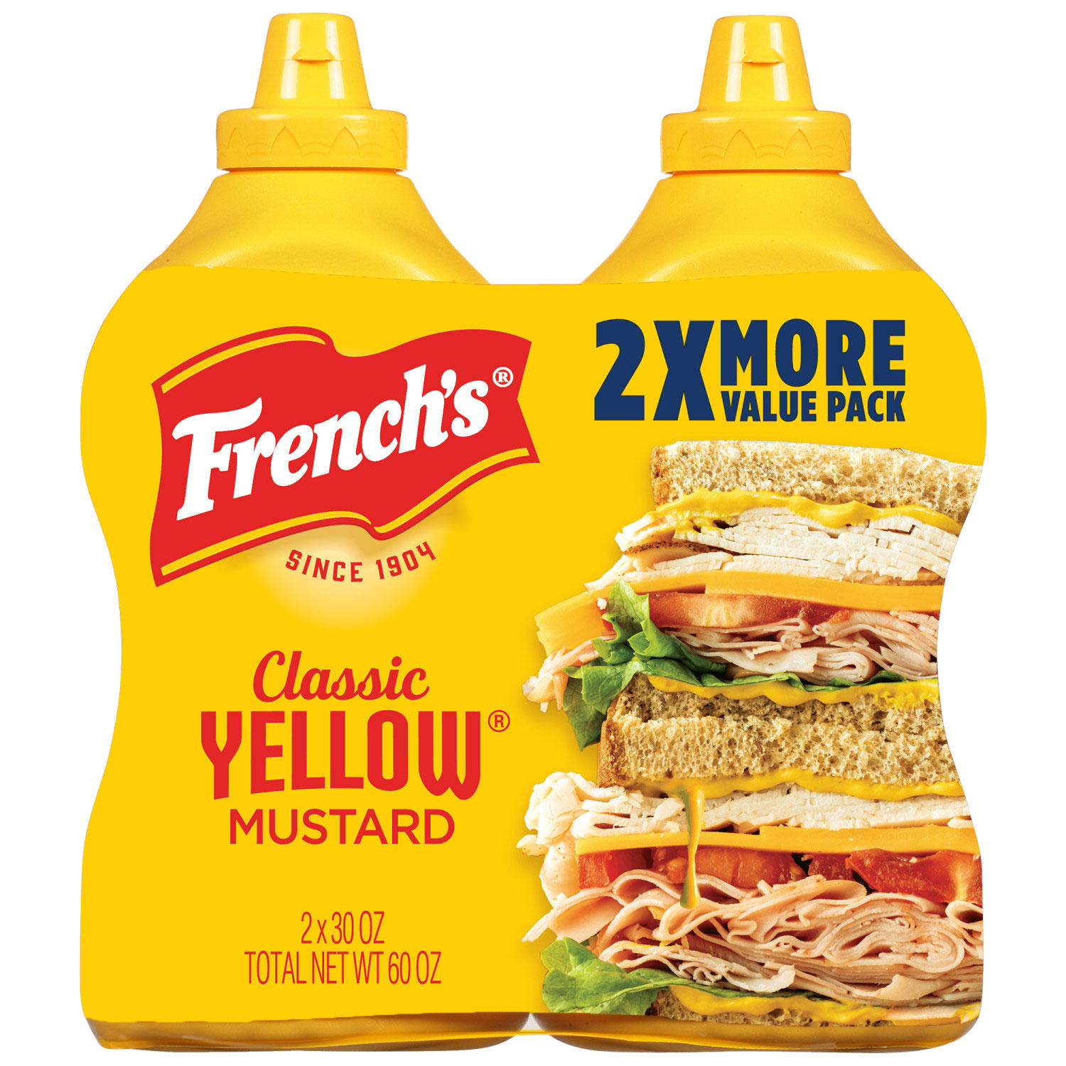 French's 100% Natural Classic Yellow Mustard 30 oz., 2 pk.