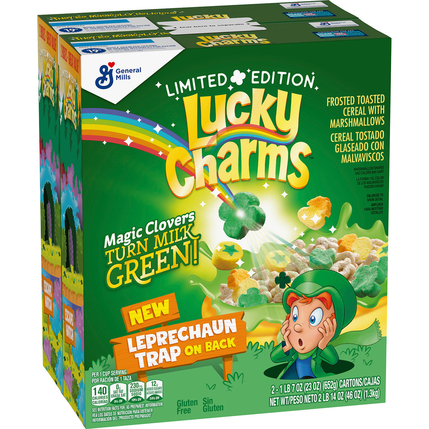 Lucky Charms with Marshmallows, 23 oz., 2 pk.