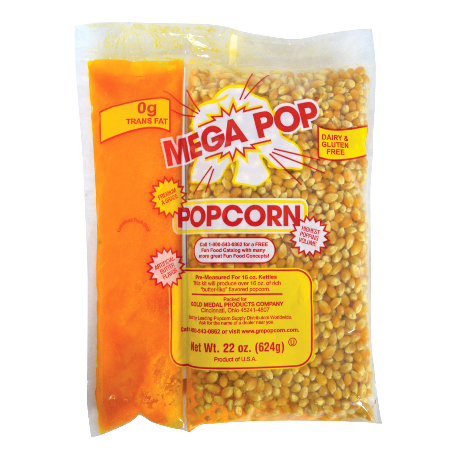Gold Medal Mega Pop Popcorn Kit, 22 oz.