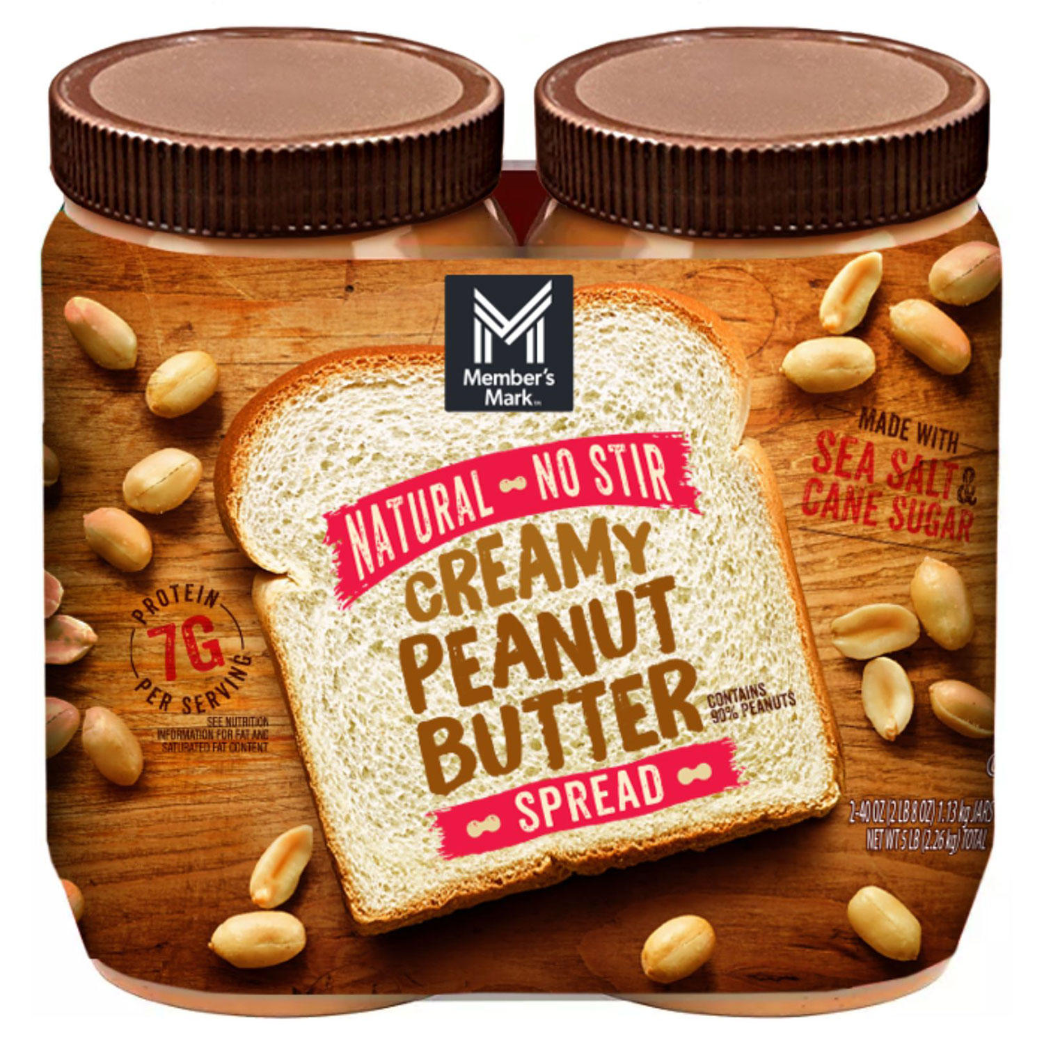 Member's Mark Natural Creamy Peanut Butter 40 oz., 2 pk.