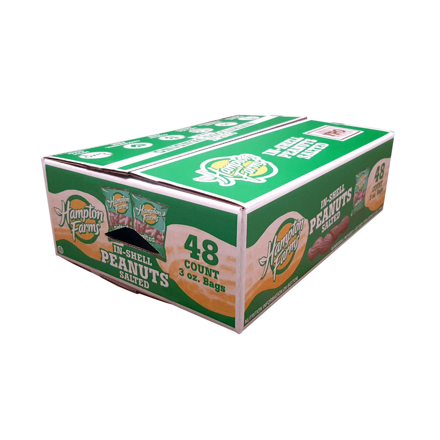 Hampton Farms In-Shell Peanuts, 3 oz., 48 ct.