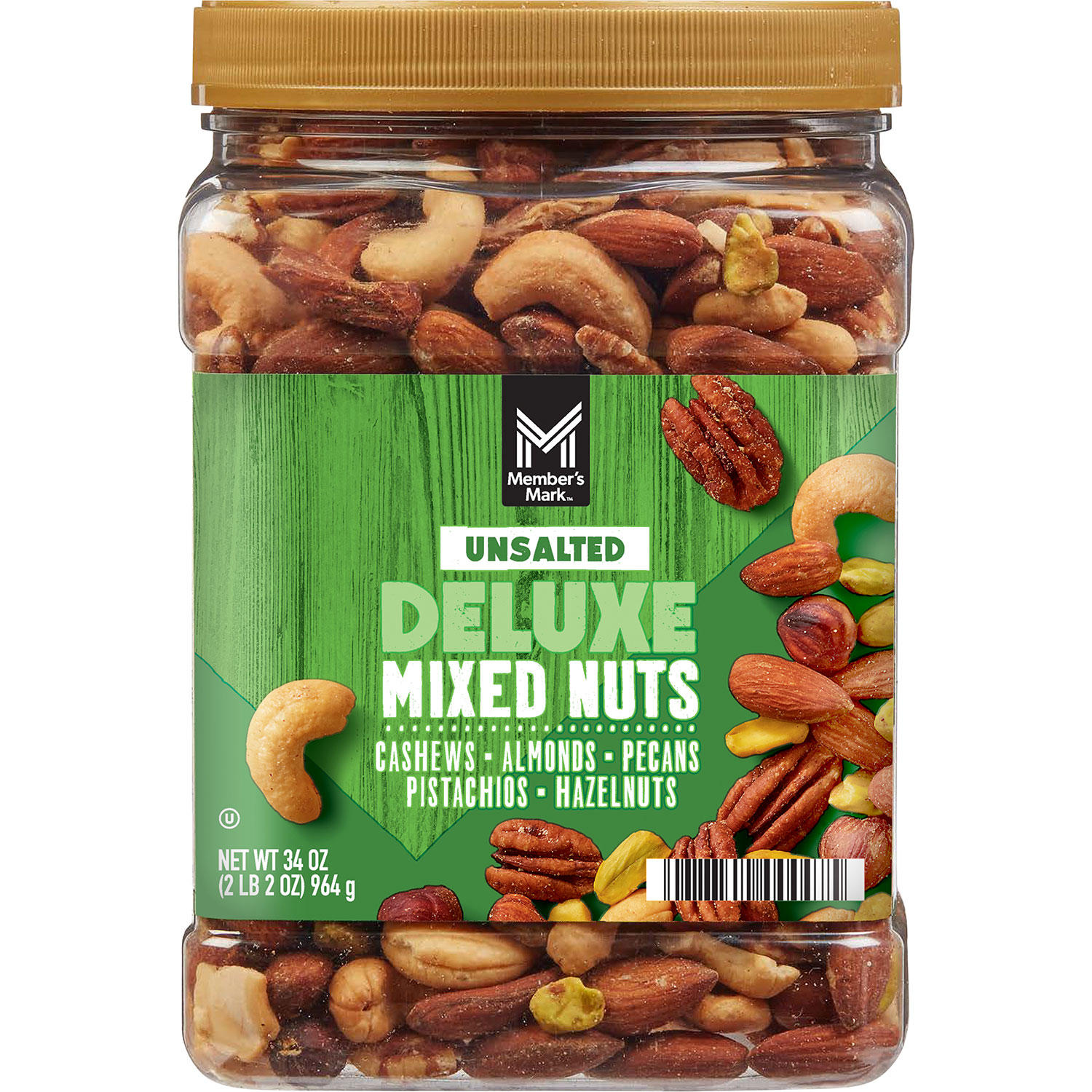 Member's Mark Unsalted Deluxe Mixed Nuts, 34 oz.