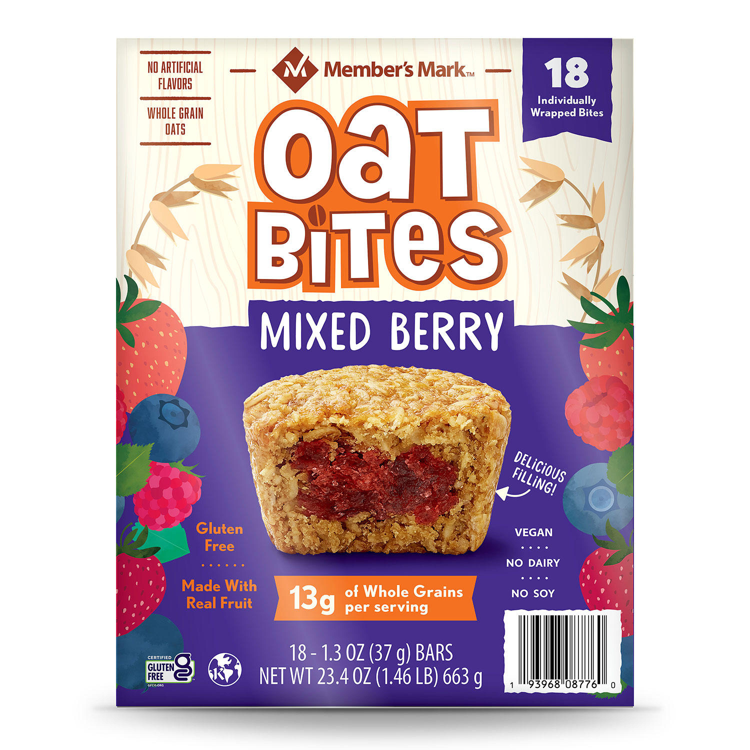 Member's Mark Mixed Berry Oat Bites, 18 pk.