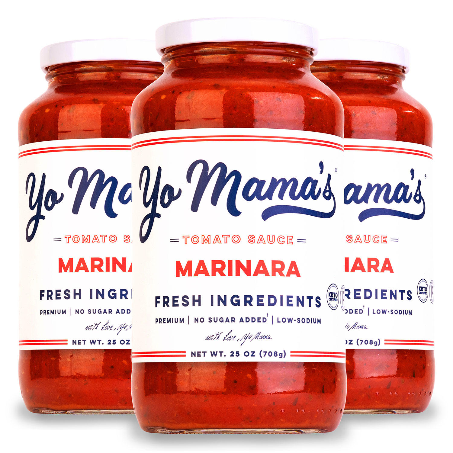 Yo Mama's Foods Low-Sodium Marinara Pasta Sauce 25 oz., 3 pk.