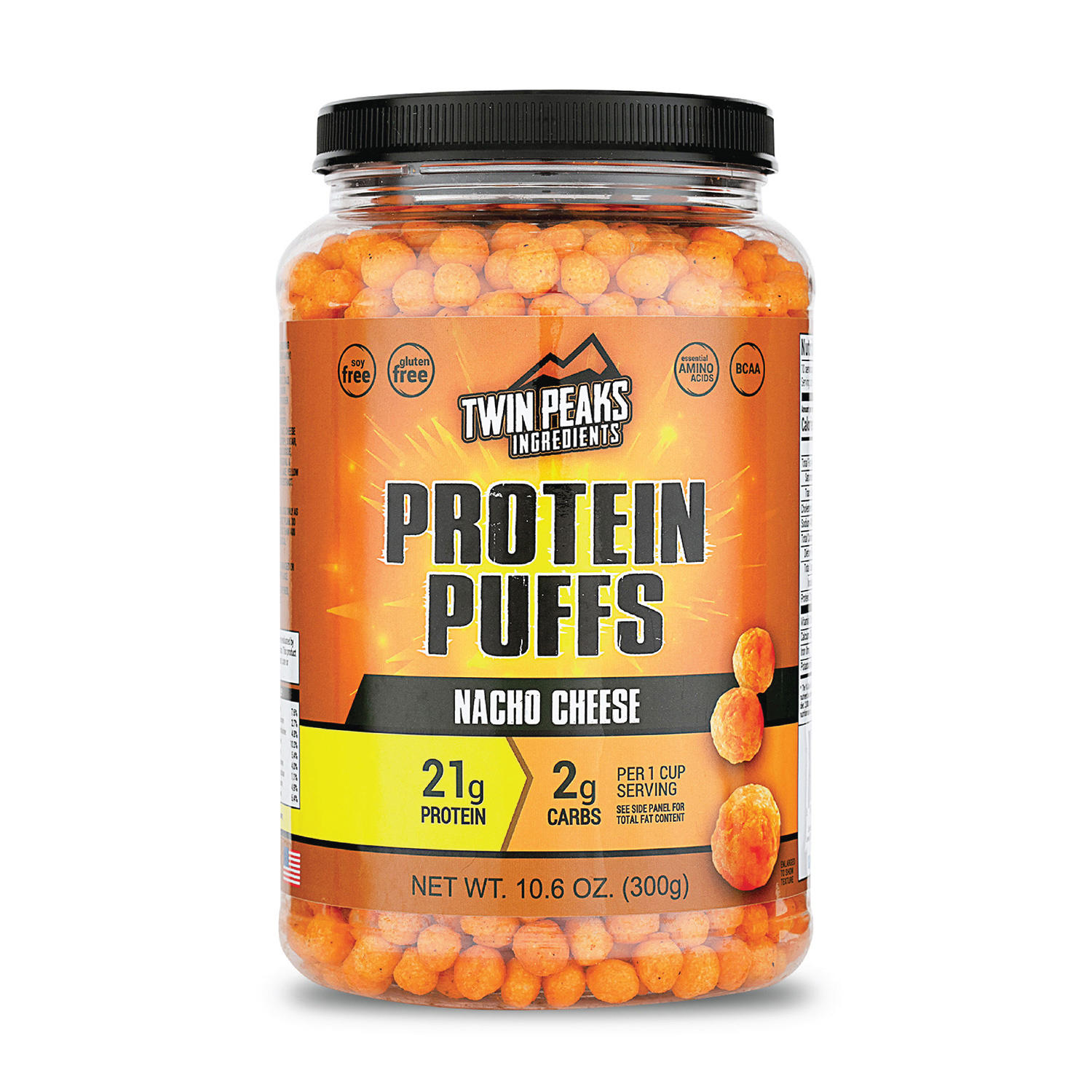 Twin Peaks 21g Keto Protein Puffs, Nacho Cheese, 0.66 lbs.