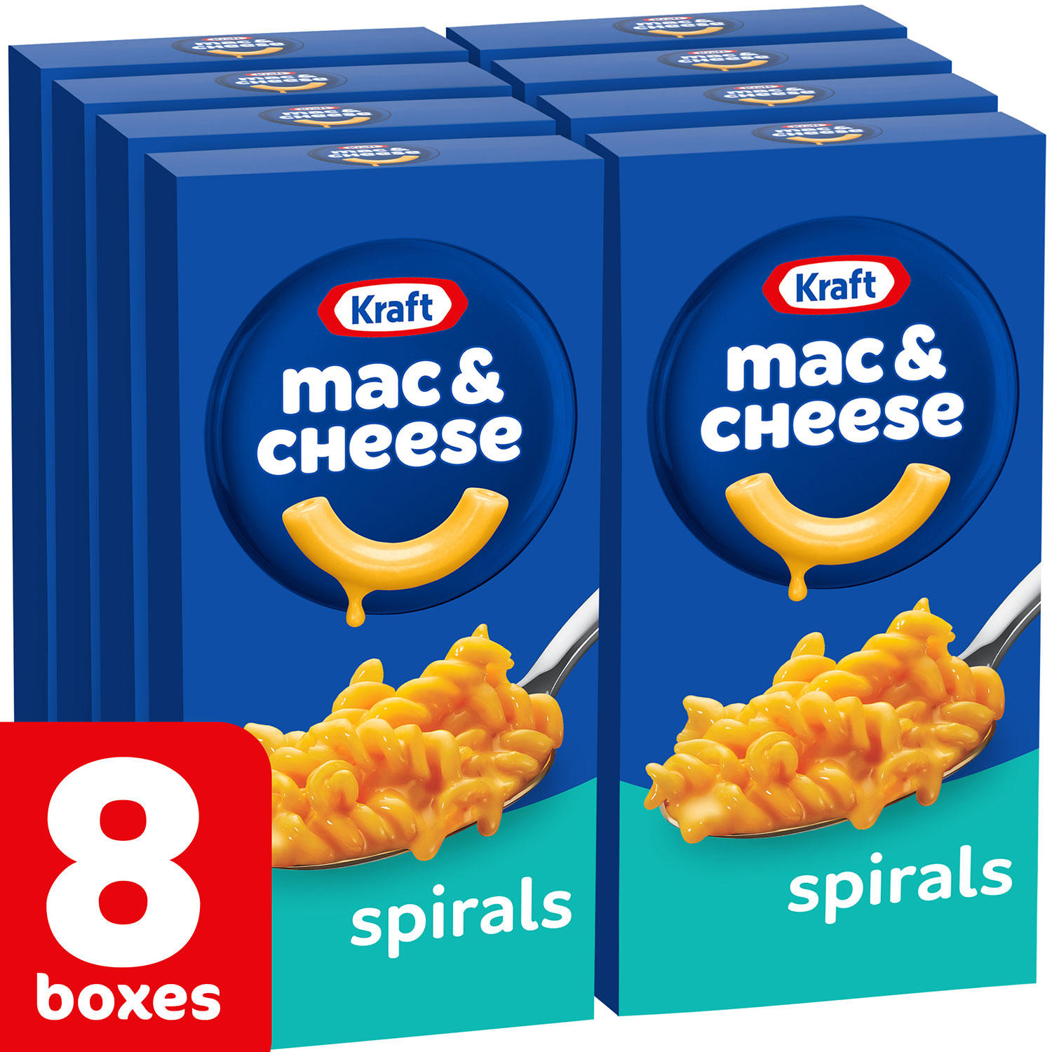 Kraft Spirals Original Macaroni and Cheese Dinner, 8 ct.
