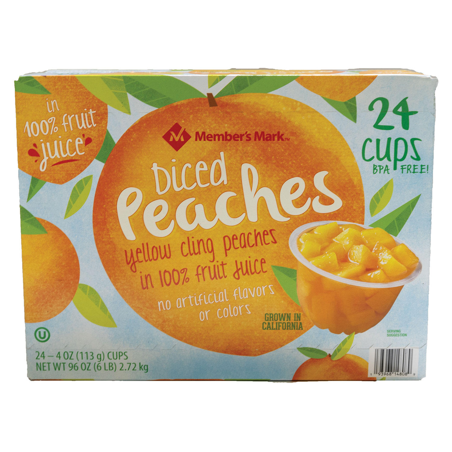 Member's Mark Diced Peach Cups, 4 oz., 24 ct.