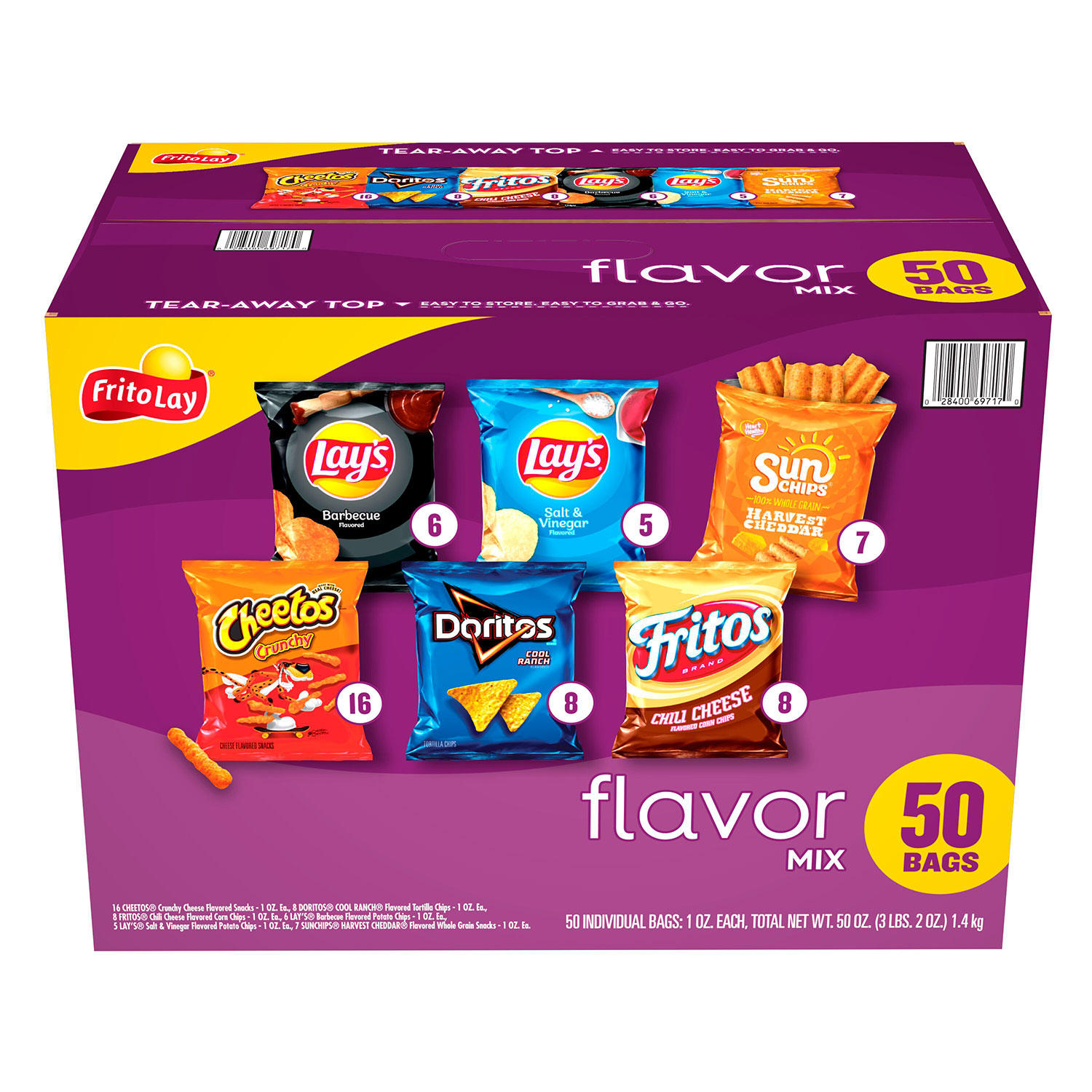 Frito-Lay Flavor Mix Chips, Variety Pack, 50 pk.