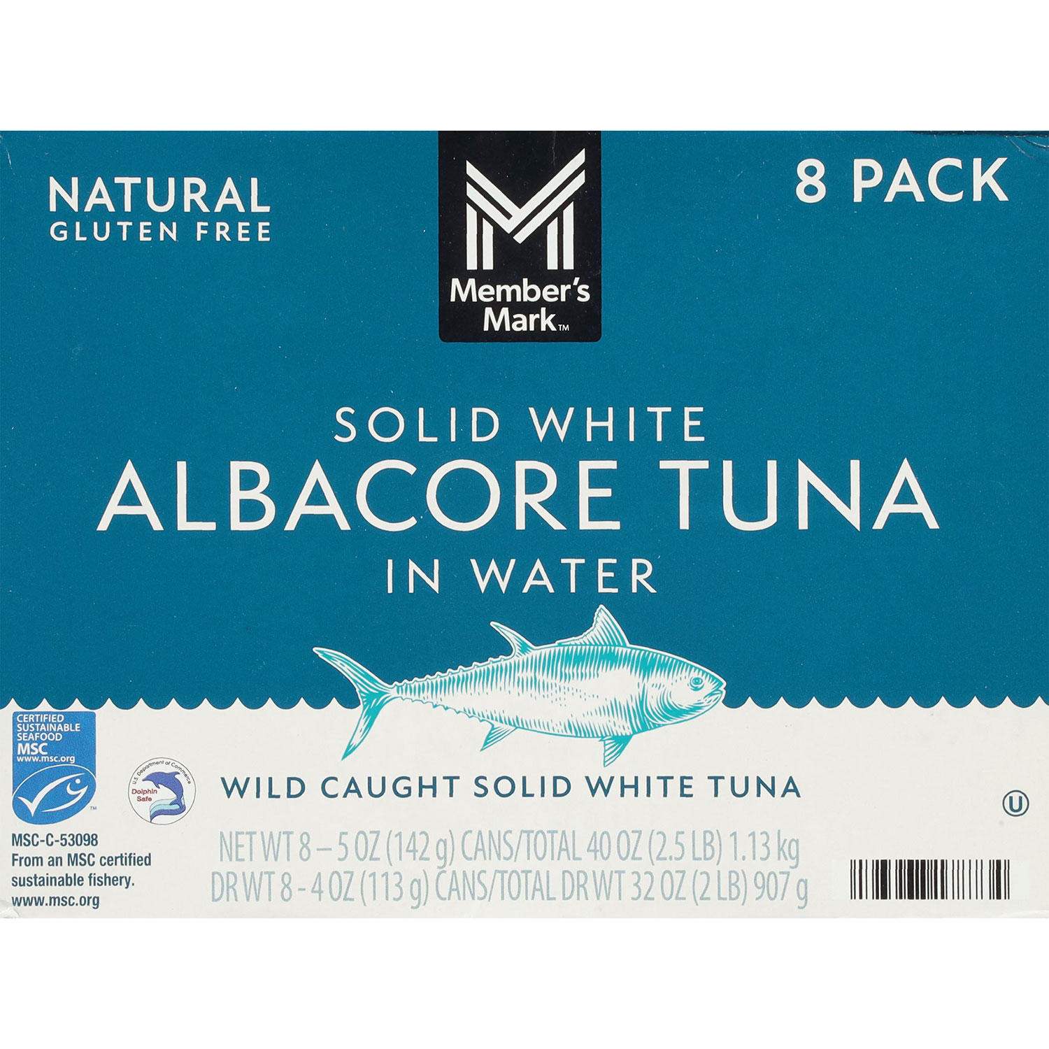 Member's Mark Premium, MSC Certified,  Solid White Albacore Tuna 5 oz., 8 pk.