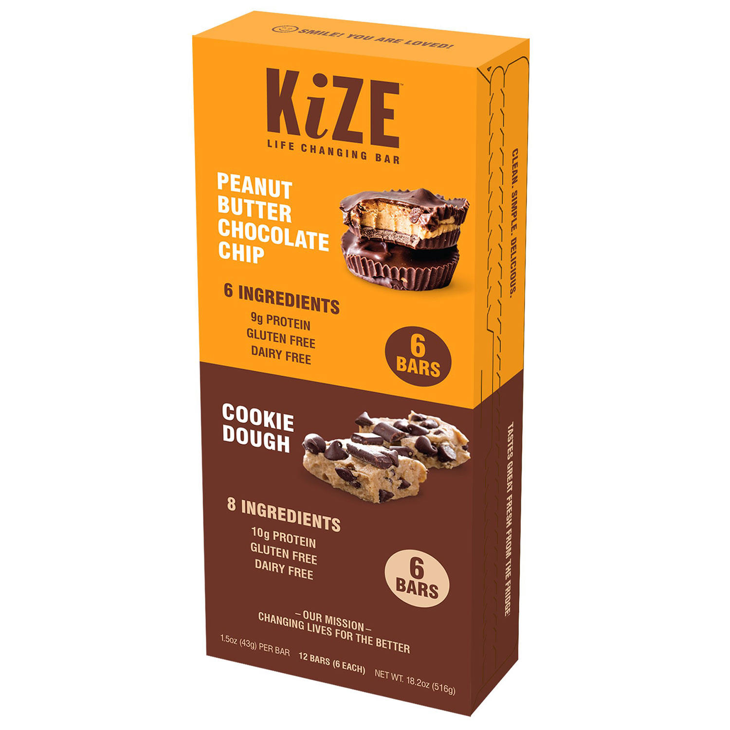 KiZE Life Changing Bar Variety Pack, 12 pk.