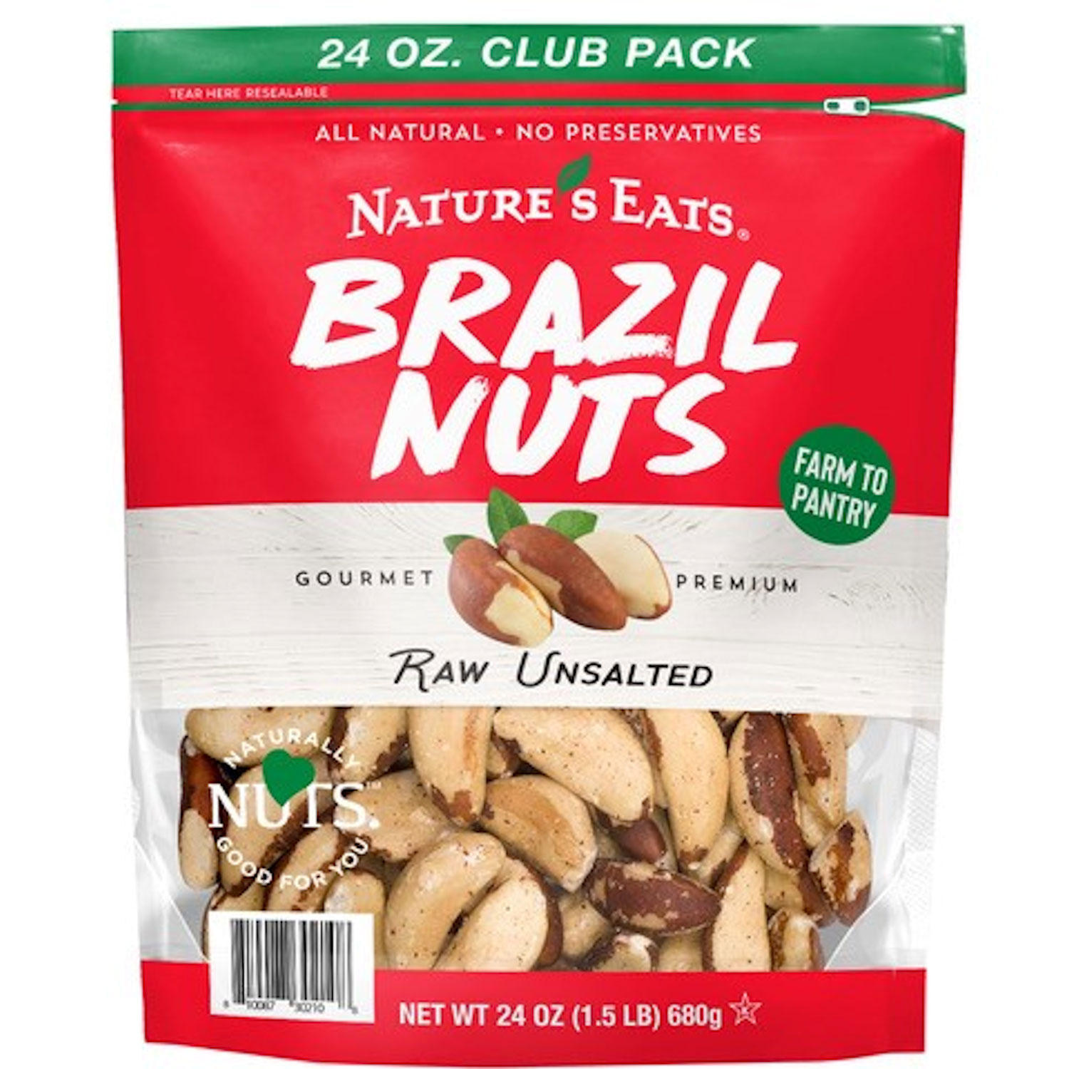 Nature's Eats Raw Unsalted Brazil Nuts 24 oz.