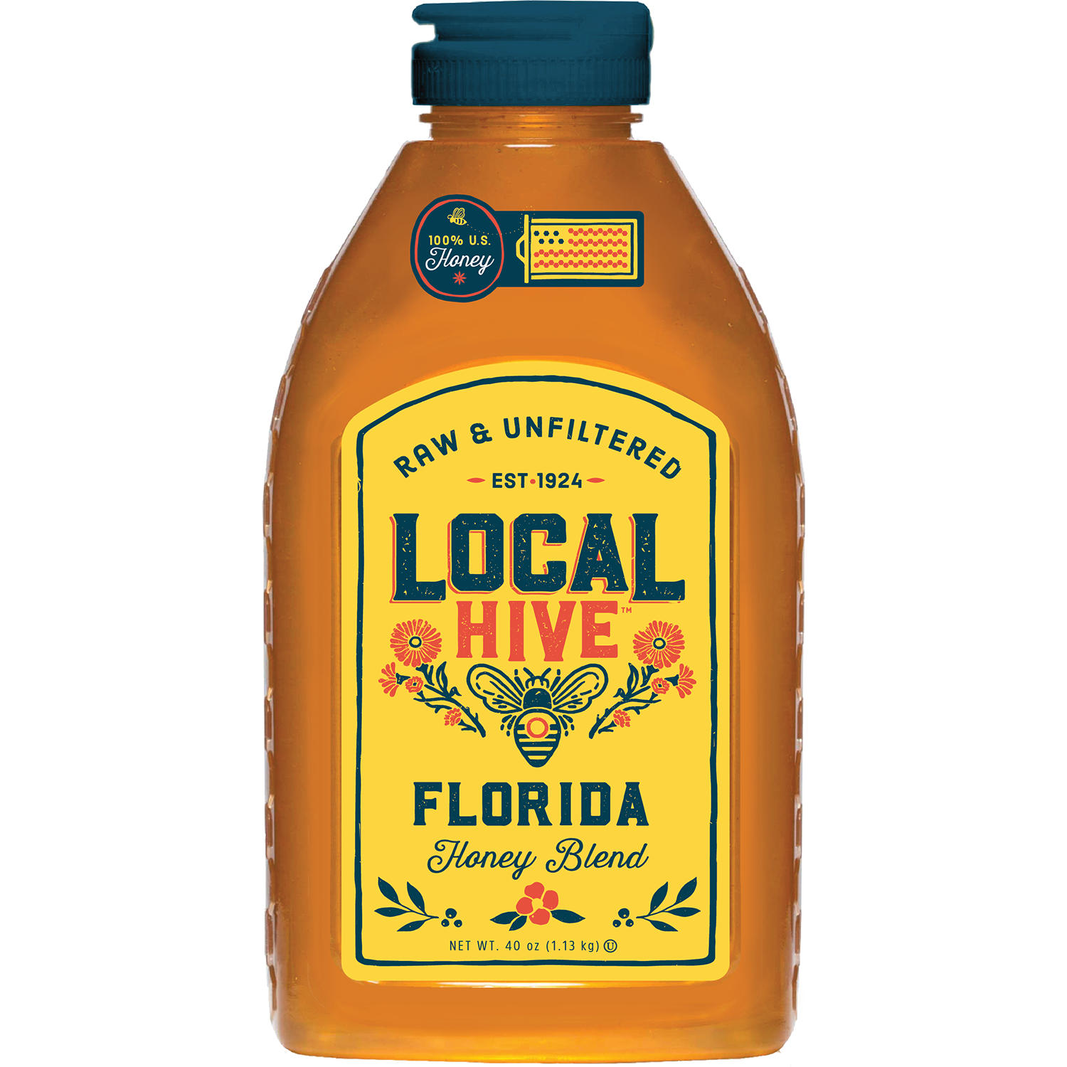 Local Hive Florida Raw and Unfiltered Honey, 40 oz.