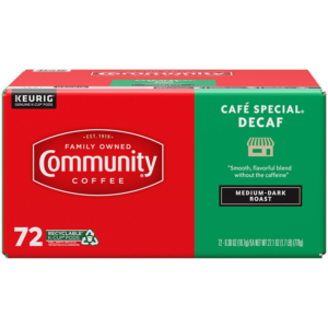 Community Coffee Cafe Special Decaf Medium-Dark Roast Single Serve 72 ct.