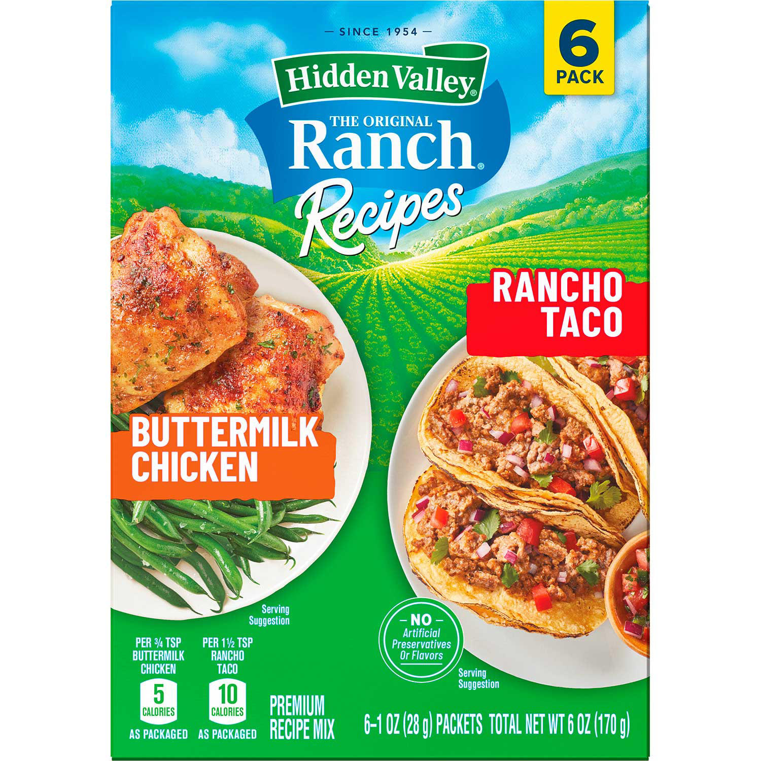Hidden Valley Ranch Recipes, Variety Pack, 6 pk.