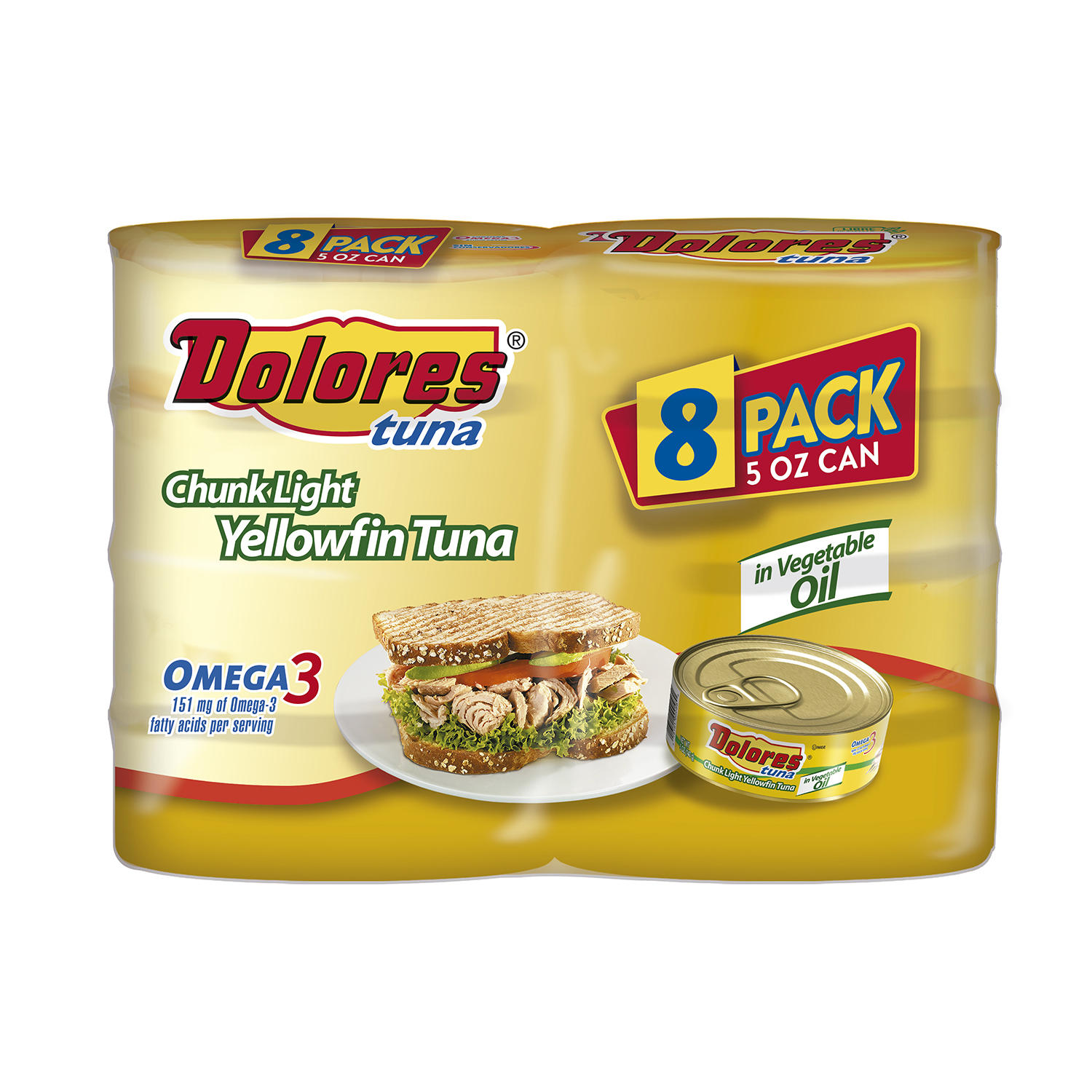 Dolores Yellowfin Tuna Canned in Oil, 5 oz., 8 pk.