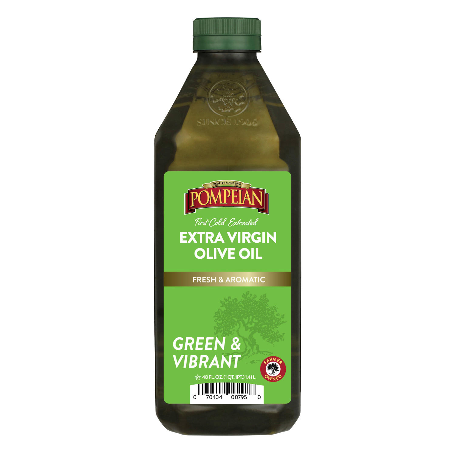 Pompeian Green & Vibrant Extra Virgin Olive Oil, 48 oz.