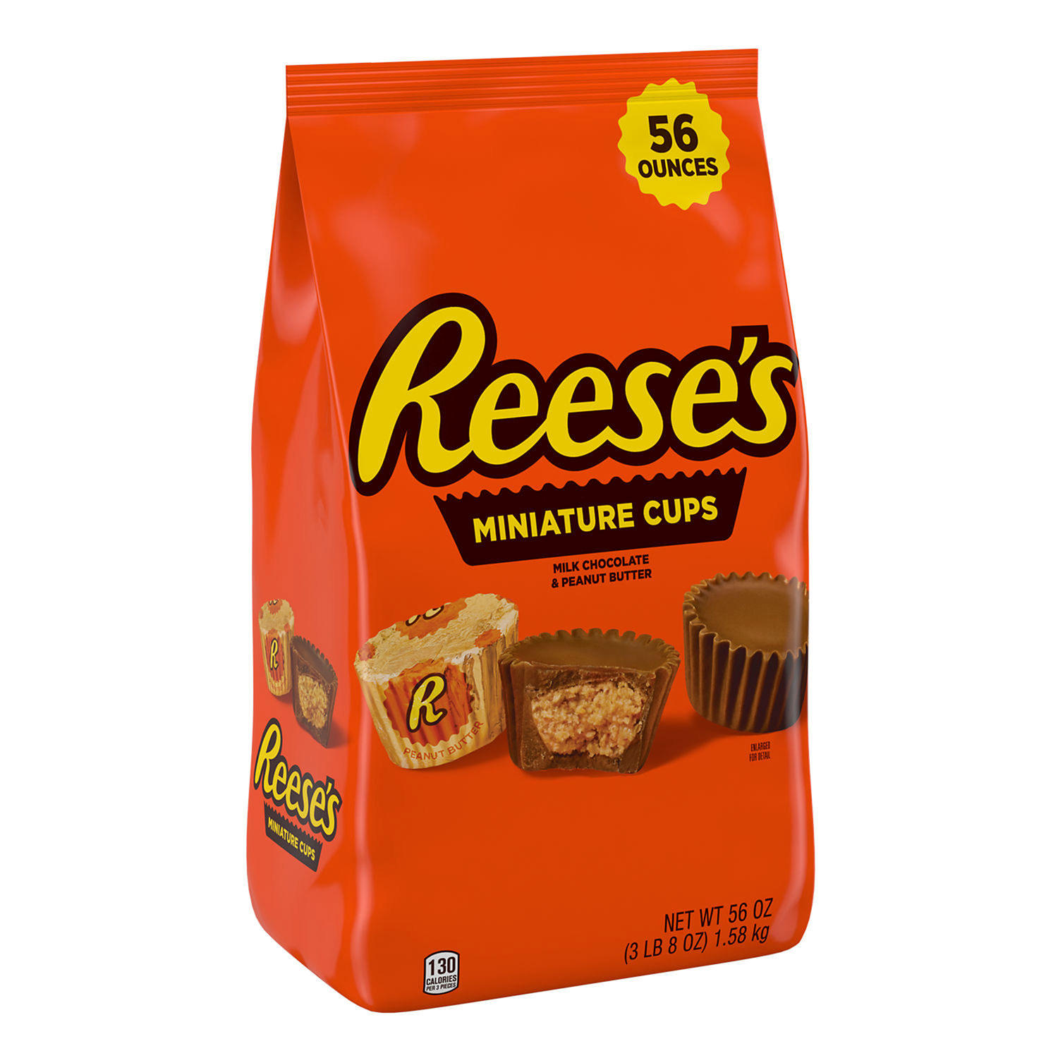 REESE'S Miniatures Milk Chocolate Peanut Butter Cups Candy, 56 oz.
