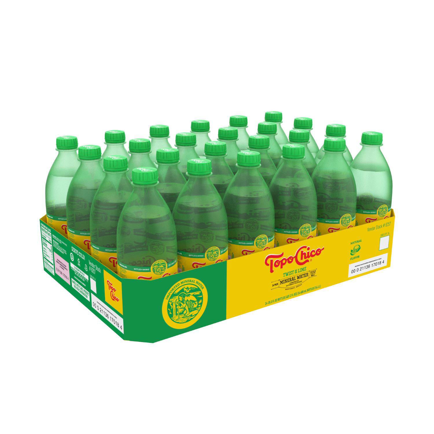 Topo Chico Twist of Lime Sparkling Mineral Water, 20 fl. oz., 24 pk.