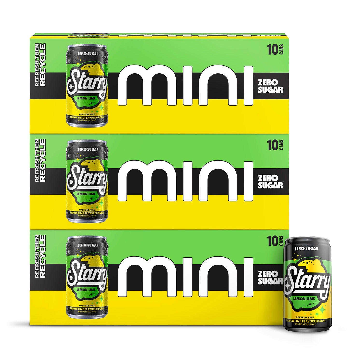 Starry Zero Sugar Lemon Lime Soda Mini Cans, 7.5 fl oz., 30 pk.