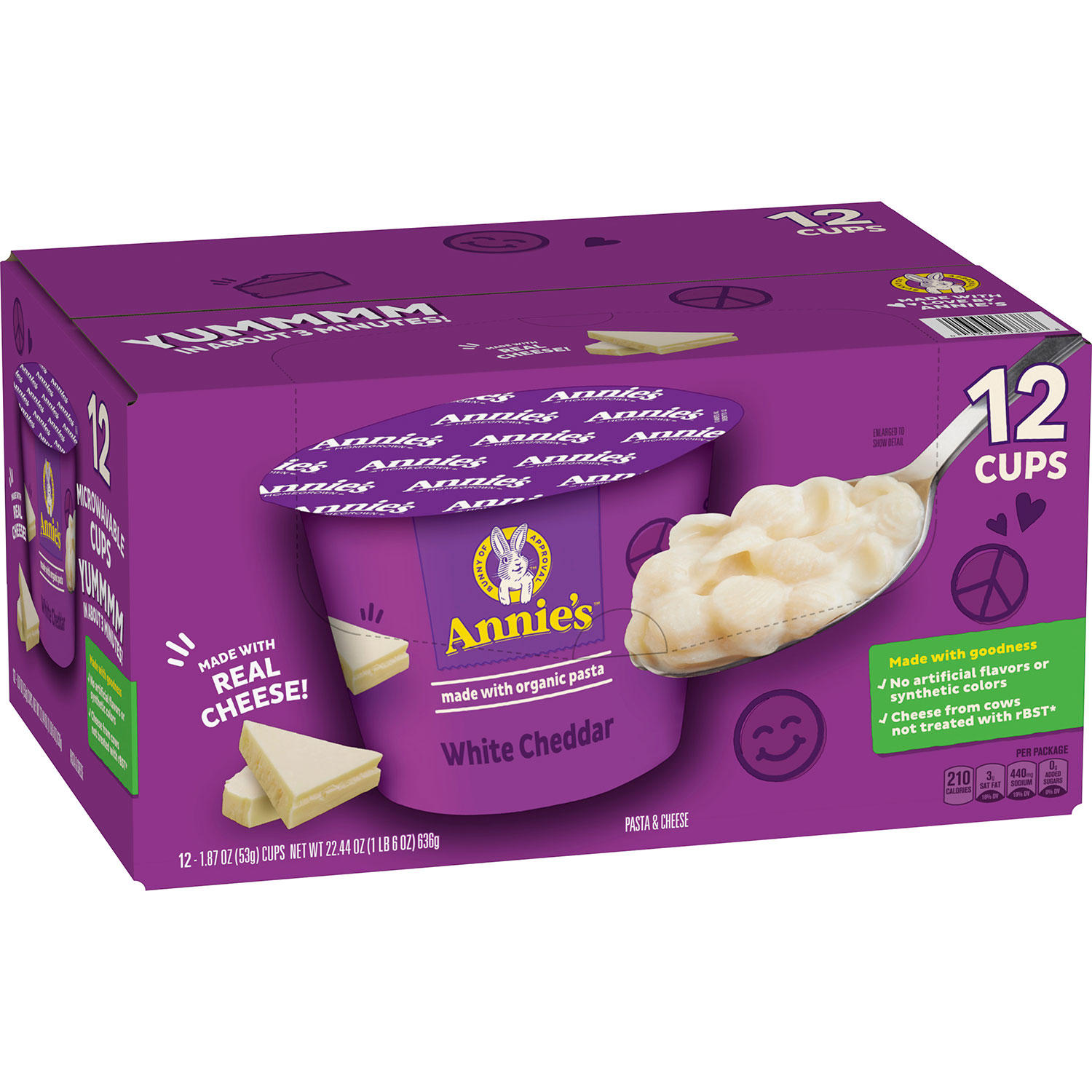 Annie's Shells and White Cheddar Mac and Cheese Cups, 12 pk.